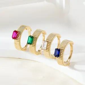 갤러리아 [비앤비골드] 14K 에이트컷 엣지 버티컬 반지 4종 모음