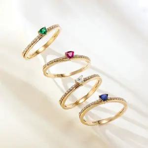 갤러리아 [비앤비골드] 18K 트라이 헤일로 큐빅 반지 4종 모음