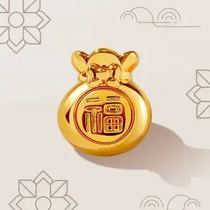 골드팡 24K 순금 통통 복주머니 오브제 0.2g