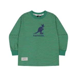 [캉골키즈]로고 그래픽 롱 슬리브 스트라이프 티셔츠 RC 0209 그린