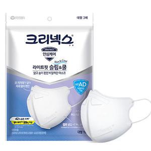 크리넥스 KFAD 라이트핏 쿨마스크 흰색 대형 3매입
