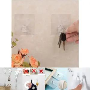 투명 매직후크 21개입/접착식/후크/걸이/훅/다용도/옷걸이/붙이는/접착/벽고리/현관/냉장고/마스크걸이