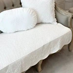 [마메종]로즈 퀼팅 쇼파패드-화이트 (2인용)