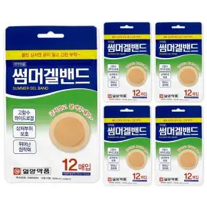 일양약품 썸머겔밴드 붙이는 모기패치 12매입 x 5개 / 벌레 물린데 붙이는 하이드로겔