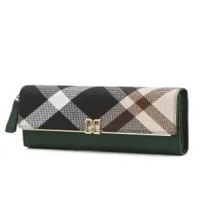 닥스 액세서리 25FW [TARTAN CHECK] 그린 체크 DD로고 가죽 장지갑 DCWA5F351E2