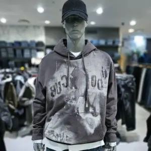 [버커루]남성 전면 빈티지 그래픽 후드티셔츠-DG