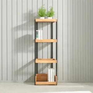 [우아미가구]카나 엘다 원목 4단 선반장 400