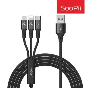 Soopii 3in1동시 고속 멀티충전케이블 S07QC/충전/케이블/핸드폰/충전선/스마트폰/충전기/휴대폰/멀티