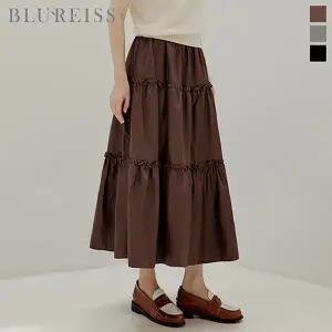 [블루레이스]레자 티어드 롱 스커트_BI5F1SK8111