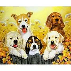 피포페인팅 HPI0214 강아지 패밀리 40x50 DIY명화그리기세트
