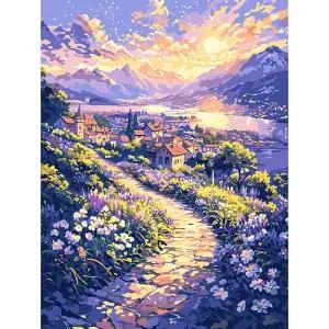 피포페인팅 AK09 퍼플빌리지 40x50 DIY명화그리기세트