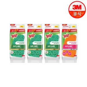 [3M]강력 도트수세미 3입x3개+제로스크래치 도트수세미 3입(총 12입)