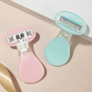 여성 겨드랑이 미니 제모기 휴대용 여행용 Y존 수동 면도기 케이스 세트