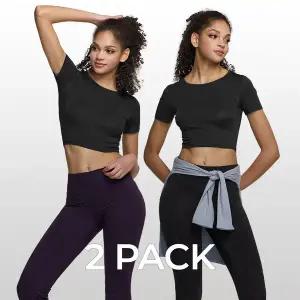 [CQR][한정특가] 애슬리오 여성 크롭티 반팔티셔츠 2팩 AO-BFS24