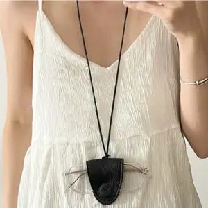 가죽 선글라스 마그네틱 클립 안경 스트랩 레더 안경줄 휴대용 목걸이 홀더 끈