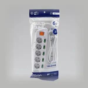 멀티 코드 개별 메인 스위치 6구 3호 3M 16A KS/멀티탭 접지 절전 연장 가정용 사무실 전기 콘센트 과부하