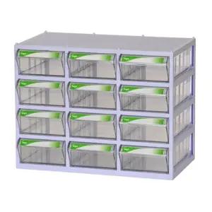 브레인 다용도 소품함 12단/멀티 박스 수납함 서랍 부품 상자 사무용 칸막이 투명 공구 케이스 문