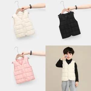 루나버블 간절기 체크 와플 패딩 조끼 7-15호 아동 남아 여아 어린이 키즈 유치원 어린이집 봄 가을 겨울 단체 선물 이너 보온 똑딱이 베이직 무지 브이넥 V넥 경량 솜 깔깔이 아우터 쪼끼