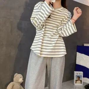 캡내장 홈웨어 세트 여성 긴팔 바지 노브라 티셔츠 파자마 편한 잠옷