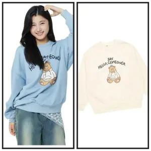 소이 HC04 주니어 헬로베어 맨투맨티 가을 블루 크림 베어 맨투맨티  25f1460