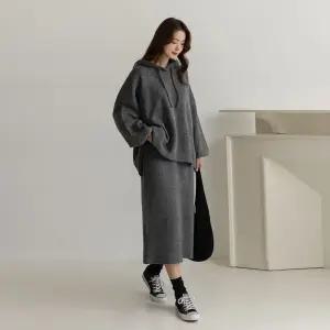 [엘리시아] 봄맞이 특가 케브 울 후드 스커트 니트 SET