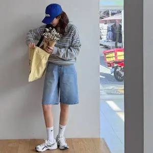 [메이블루]시그니처 라벨 버뮤다데님