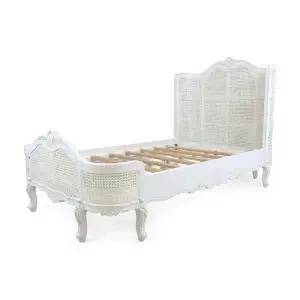 메종드다채로움 BLANC81 블랑 라탄 엔틱 화이트 슈퍼싱글침대SS 프레임