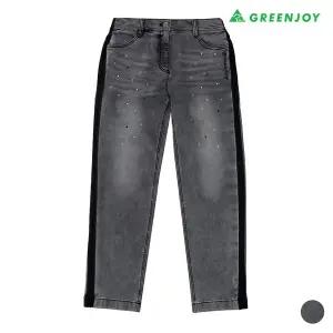 [아웃도어스/그린조이]여성 배기핏 사이드 라인 데님 팬츠_GF23WT02W