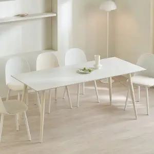 [예다움] 루아 6인 포세린 통 세라믹 식탁 테이블 1800 웜화이트