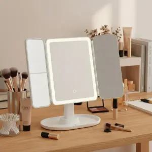 루나미러 탁상용 메이크업 폴드형 무선 조명 거울(일반/2배/3배) LM-M1S
