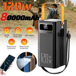 커넥터휴대용 보조베터리 120W 80000mAH 초고속 충전기 대용량 외장 배터리 7개 장치 동시 지원