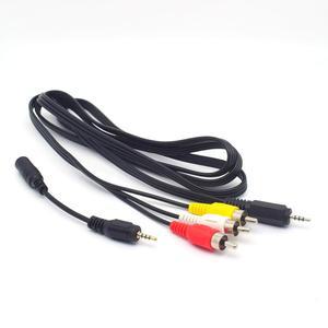 ELNONE 2.5mm ~ RCA AV 캠코더 비디오 케이블, 스트레이트 컨버전 , 1.5M / 5피트 3RCA 남성용 스마트폰용 케이블 오디오 AUX MP3, 태블릿 스피커, 홈 시어터