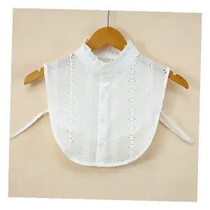 화이트 레이스 페이크카라 플리츠 프릴 이너셔츠 넥케이프 차이나카라 레이어드 목카라