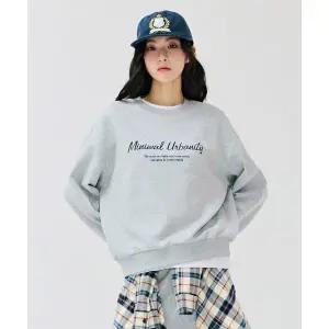 [하프클럽/체이스플러스]여성 레터링 그래픽 맨투맨 티셔츠 DERG5163B