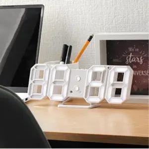 회의실 학원 카페 LED 벽걸이 탁상 전자시계 화이트 led 모드 선명 소리 시간