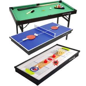 6 in 1 프리미엄 최신 멀티게임기 미니 당구대 포켓볼 탁구 전자하키 컬링 볼링
