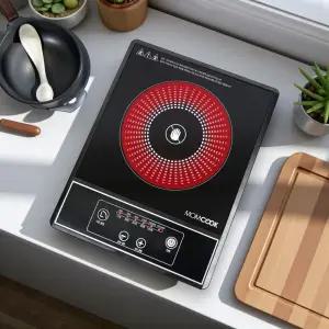 맘쿡 하이라이트 전기레인지 냄비제한없음 1구 가정용 자취 원룸 보조주방 캠핑 요리 간편