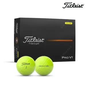 [타이틀리스트] 골프공 Pro V1 25 골프볼 3피스 12개입, 옐로우