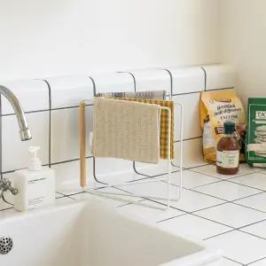 주방 걸이 고무장갑 거치대 접이식 3단 행주 건조대
