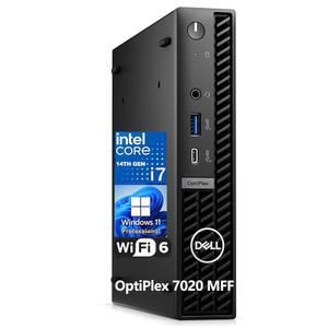 Dell Opt ex 7020 MFF 7000 마이크로 폼 팩터 미니 비즈니스 데스크톱 컴퓨터, 14세대 인텔 20코어 i7-14700T 최대 5.2GHz, 32GB DDR5 RAM, 1TB PCIe SSD, WiFi 6, 디스플레이포트, HDMI, Windows 11 Pro