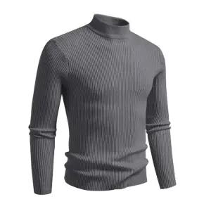 남성 겨울 골지 하프넥 목폴라 터틀넥 긴팔 반목티 긴팔 니트티 티셔츠