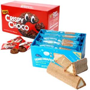 세모 와퍼 밀크맛 504g + 미니 크리스피 초코링 700g 웨이퍼 대용량 사무실간식 어린이간식