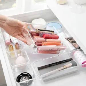 BS 아크릴 수납함 4호 투명 정리함 다용도 플라스틱 책상 약 화장품 펜트리 소품 보관함