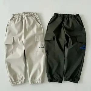 주니어 아동 유아 데일리 트레이닝 바지 남아 여아 나이스 우븐 카고 팬츠