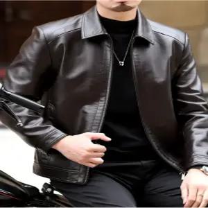 머스코 남성 양가죽 자켓 봄가을 얇은 중년용 캐주얼