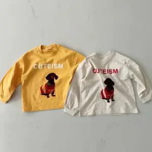 주니어 아동 유아 성인 남아 여아 라운드 긴팔 티 큐티즘 닥스 티셔츠