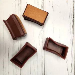 실리콘 의자다리커버 직사각형 대형 진갈색 식탁의자 발 캡 소음방지 가구발커버