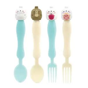몰랑이 디저트 스푼포크세트 4P 캐릭터 티스푼 티포크 세트
