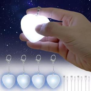 1/2/3개 LED 핸드백 라이트 가방 램프 하트 원형 별 모양 터치 활성화 지갑 야간 조명 키체인 암 소녀 선물