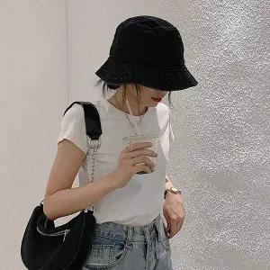 여자 II755195 여행 자 데님 벙거지 빅사이즈 코디 버킷햇